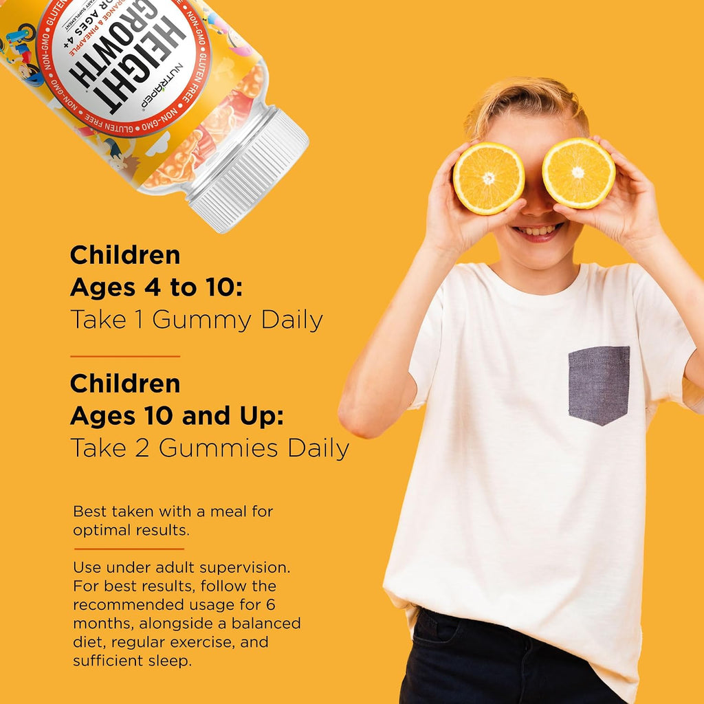 NutraPep Gomitas de Crecimiento y Altura para Adolescentes – Multivitamínico con Calcio, Vitamina D3, K2, Zinc, L-Arginina, L-Glutamina, L-Ornitina para Niños y Niñas