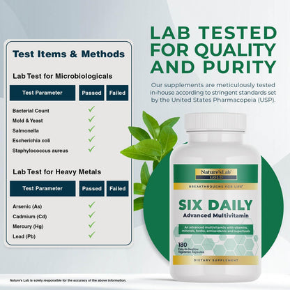 Nature's Lab Multivitamínico Avanzado Six Daily - Más de 90 Nutrientes, Minerales, Antioxidantes, Hierbas y Alimentos – Image 4