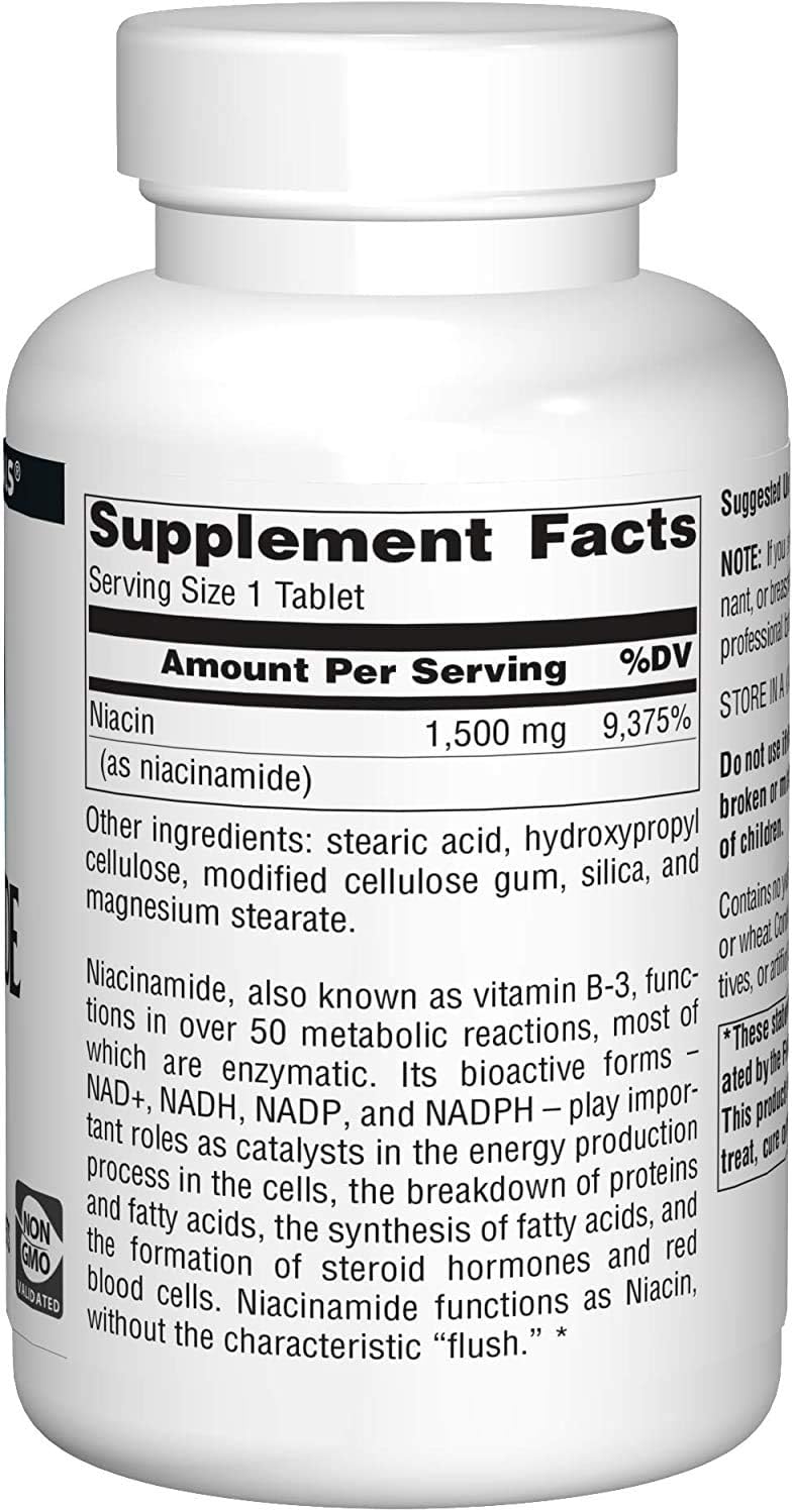 Source Naturals Niacinamida 1500 mg, 100 comprimidos (Paquete de 2)