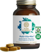 PURE SYNERGY Multi·Vita·Min - Multivitamínico Vegano con Alimentos Integrales Orgánicos (60 Comprimidos)