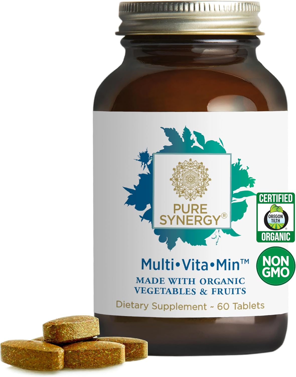 PURE SYNERGY Multi·Vita·Min - Multivitamínico Vegano con Alimentos Integrales Orgánicos (60 Comprimidos)