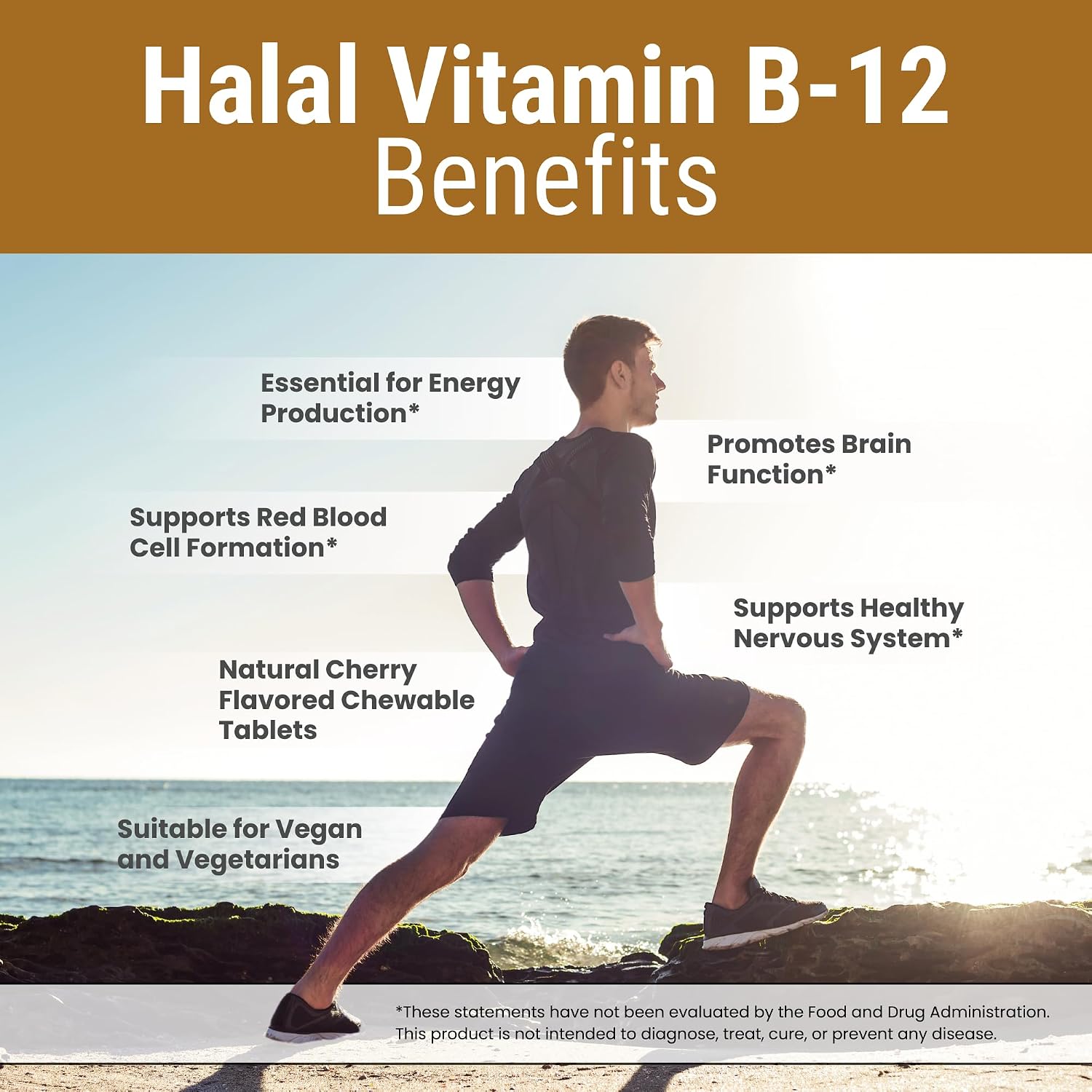 Zaytun Halal Vitamina B12 1000mcg - Comprimidos Masticables para Energía y Metabolismo