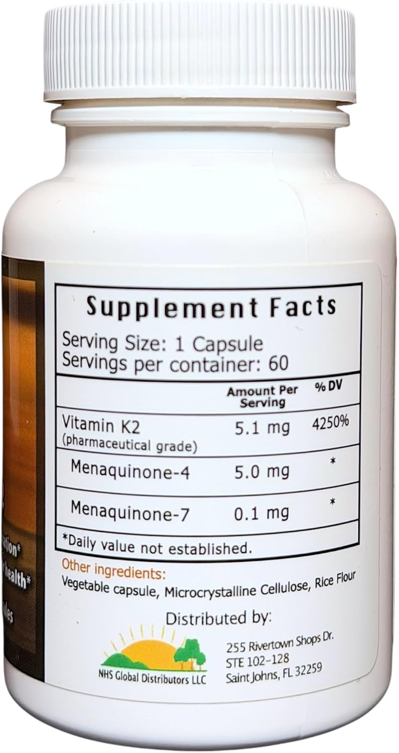 vK2 Vitamina K2 MK-4 + MK-7 – 60 Cápsulas