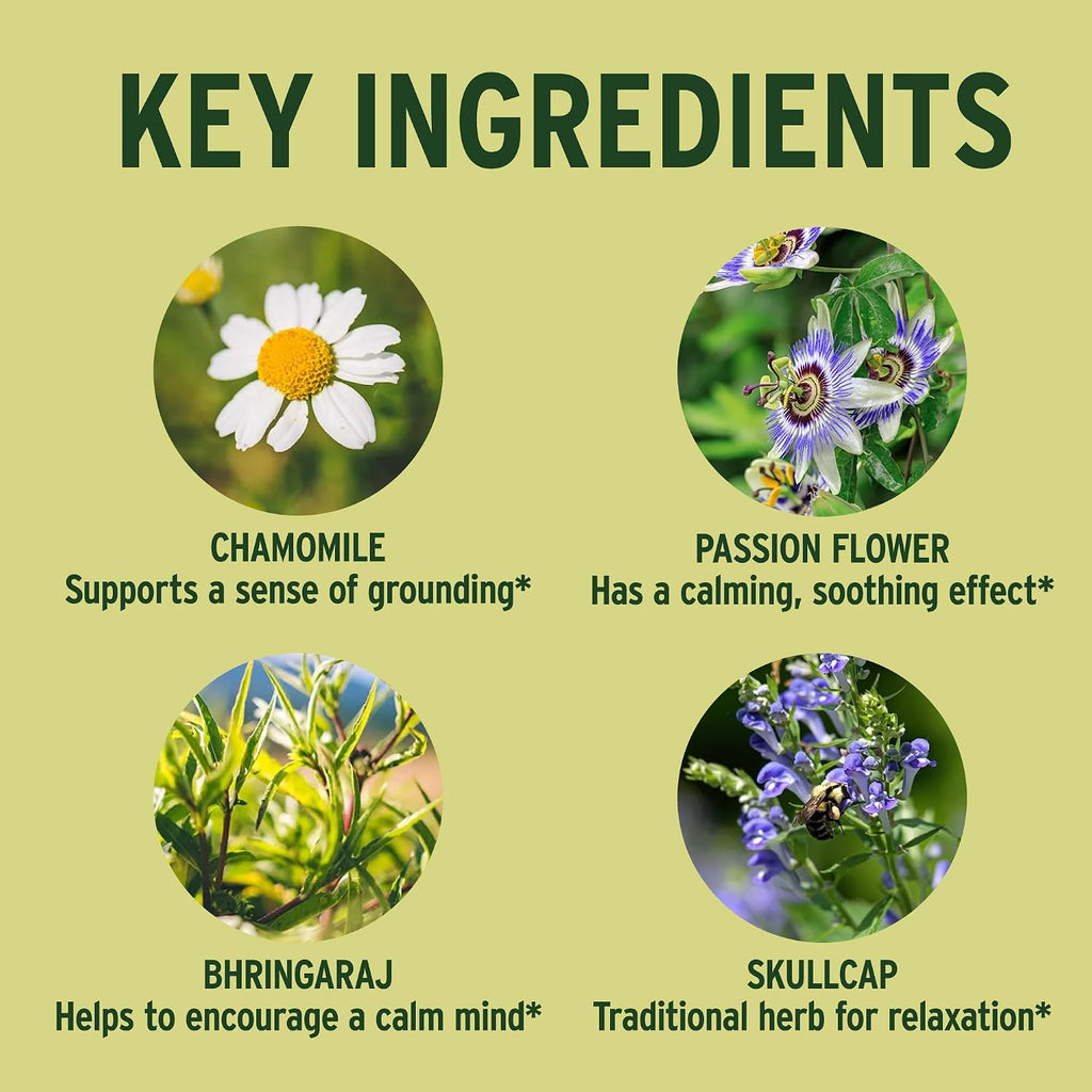 Banyan Botanicals Organic Tranquil Mind – 90 Comprimidos – Suplemento para el Sistema Nervioso y Relajación Física