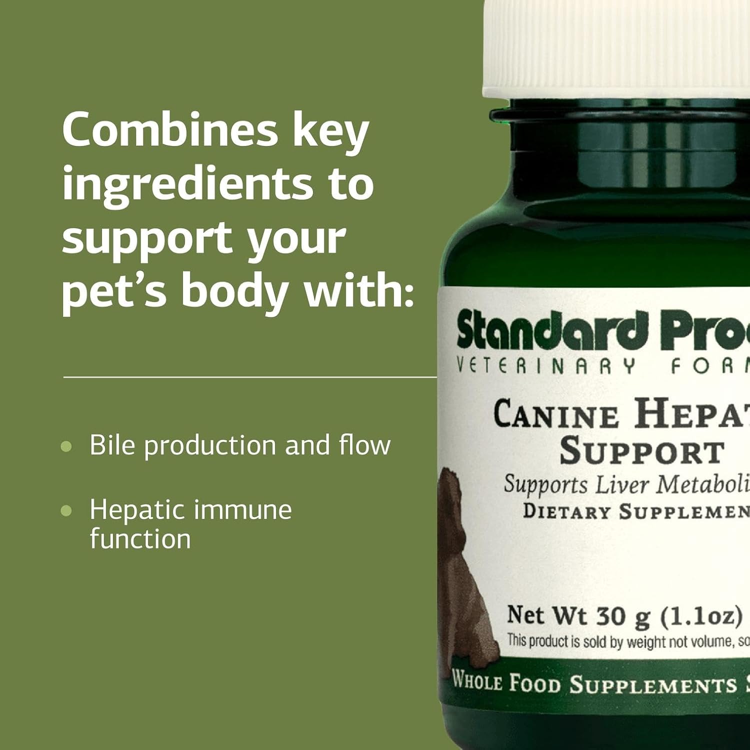 Standard Process Canine Hepatic Support - Suplemento hepático para perros en polvo 30 g