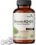 Futurebiotics Vitamina K2 (MK7) con D3 - 5000 UI D3 y 90 mcg K2 - 120 Cápsulas Vegetarianas
