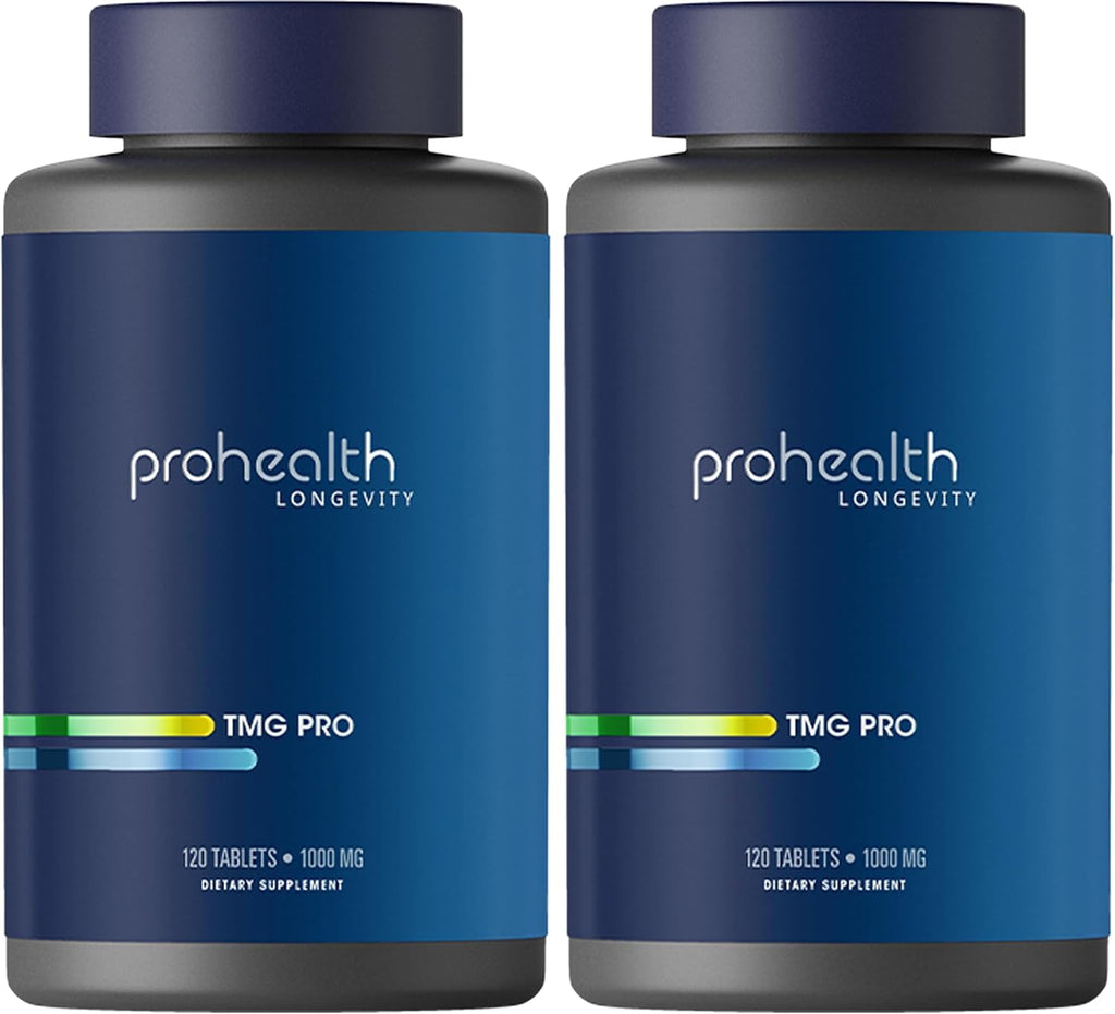 ProHealth Longevity | TMG (Trimetilglicina), Betaina Anhidra - 1.000 mg, 120 Comprimidos - Apoyo a la Metilación (Pack de 3)