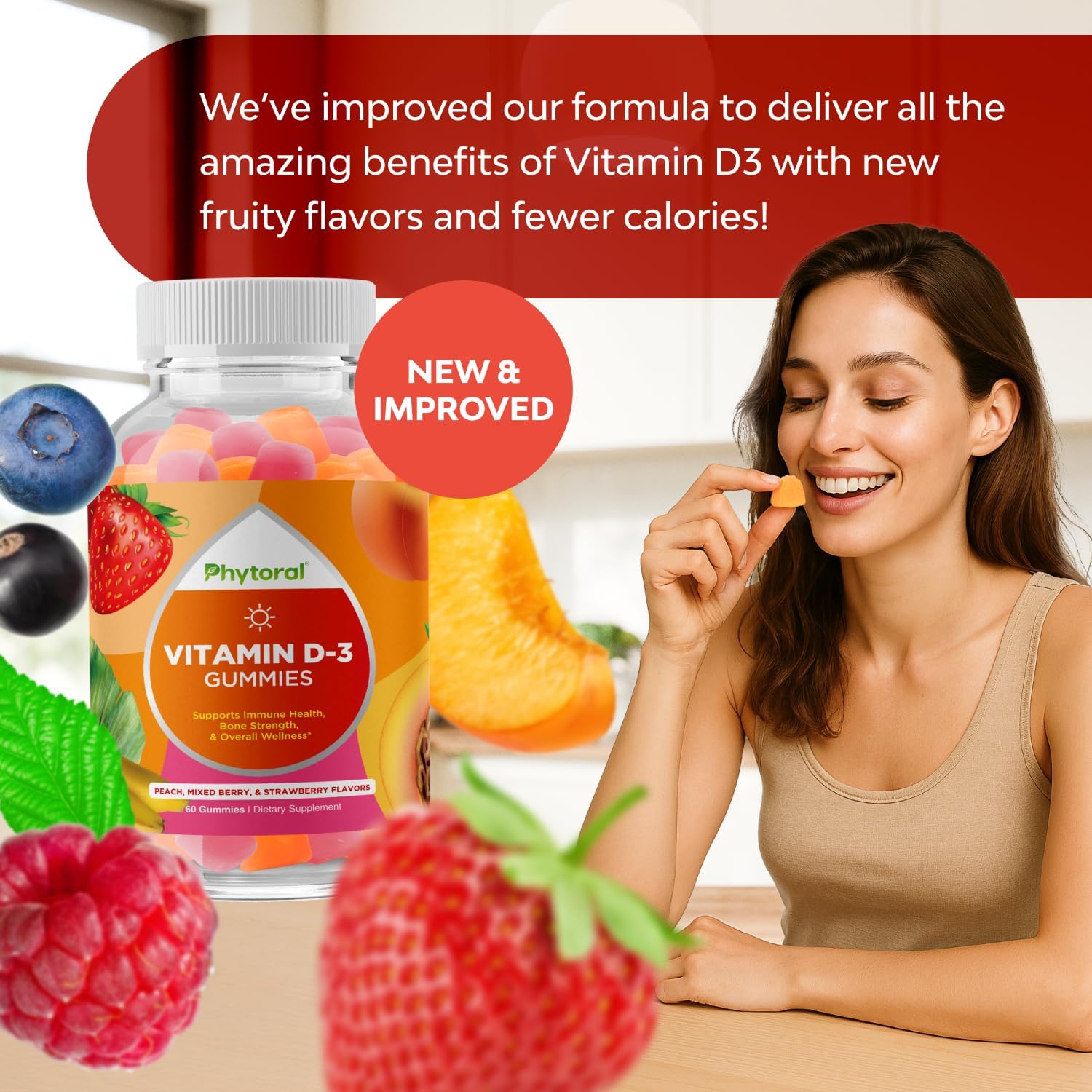Phytoral Gominolas de Vitamina D3 2000 UI para Adultos - 60 Gomitas