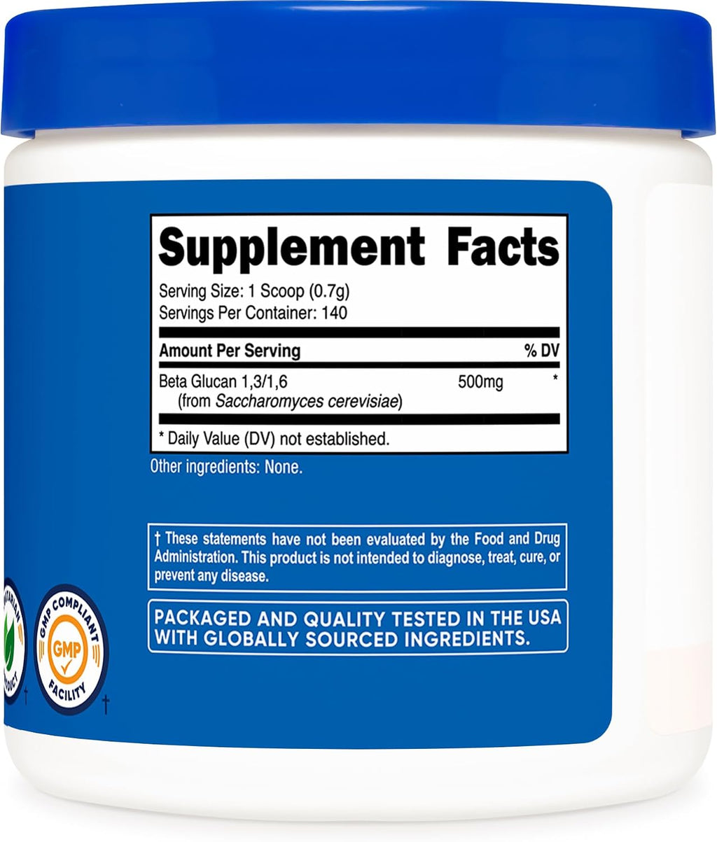 Nutricost Beta Glucano en Polvo 1,3/1,6 - 100 Gramos