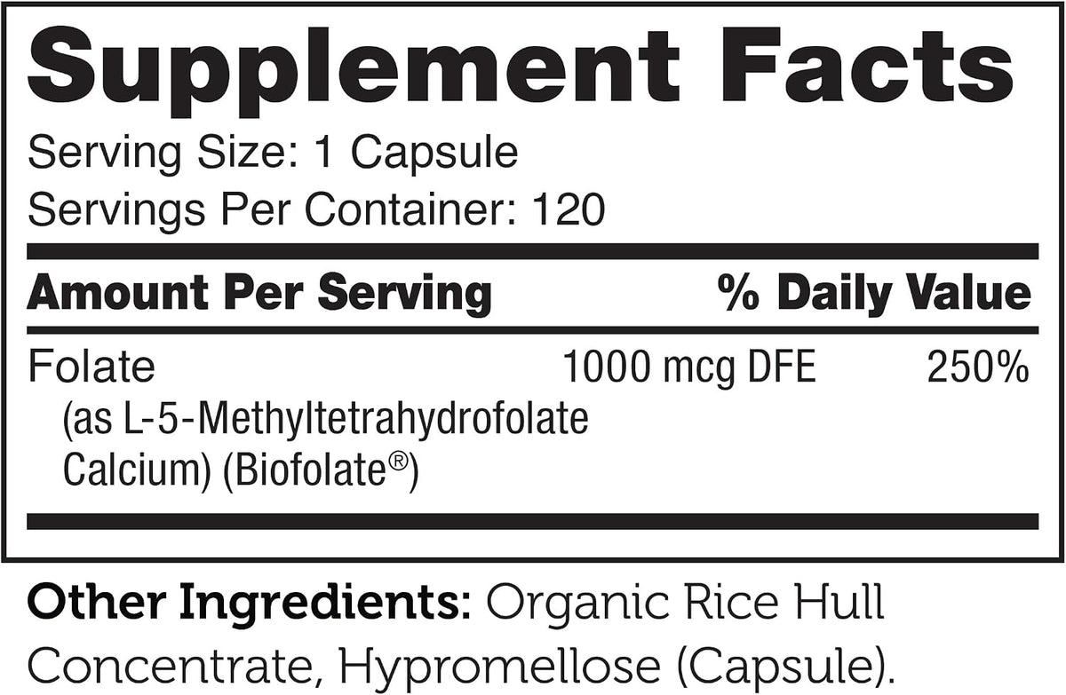 Zahler Metilfolato (L-Metilfolato) 1000 mcg – Forma activa: 1000 mcg DFE de L-metilfolato, la forma más – Image 5