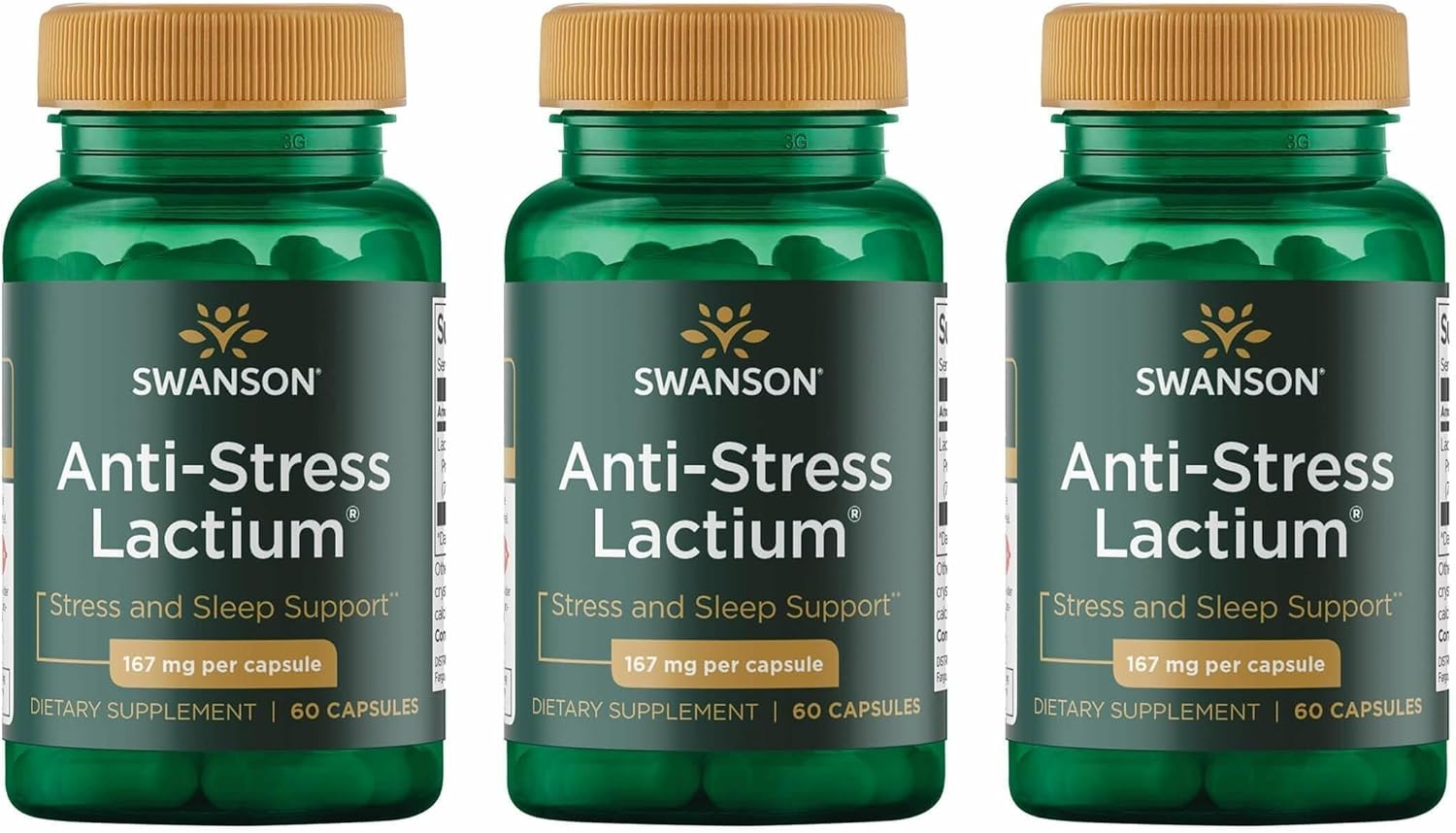 Swanson Women's Anti-Stress Formula (Lactium) - Ayuda a Contrarrestar el Estrés, Promueve la Relajación y el Sueño Reparador - 60 Cápsulas, 167mg