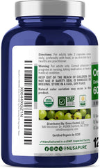 NusaPure Cápsulas de Amla Orgánico 600 mg, 120 Cápsulas Veganas