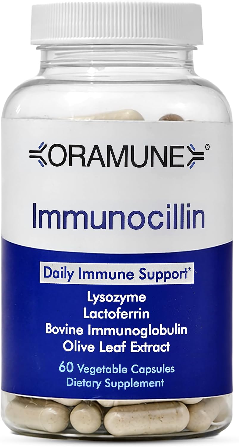 Oramune ImmunoCillin – Immune Supplement with Lactoferrin and Olive Extract, 60 Capsules