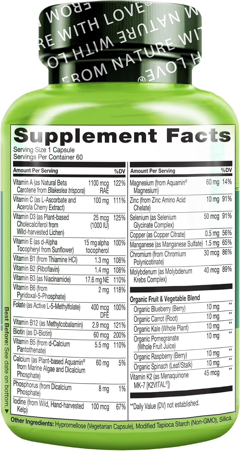 NATURELO Multivitamínico para Hombres 50+ - 60 Cápsulas Vegetales