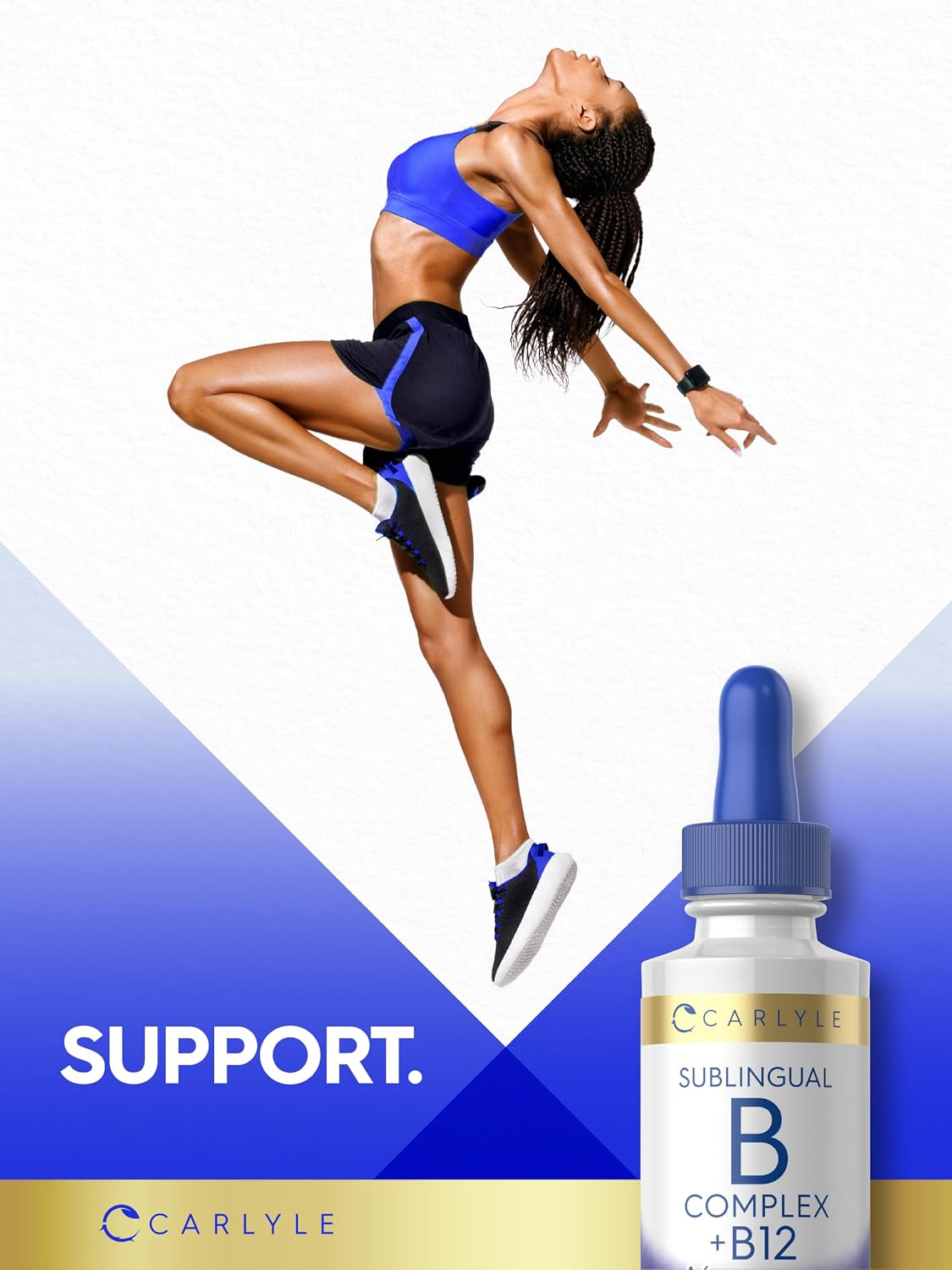 Carlyle Complejo B Sublingual - 60 ml - Gotas Líquidas con Vitamina B12 - Sabor a Bayas - Suplemento Vegetariano, No GMO, Sin Gluten