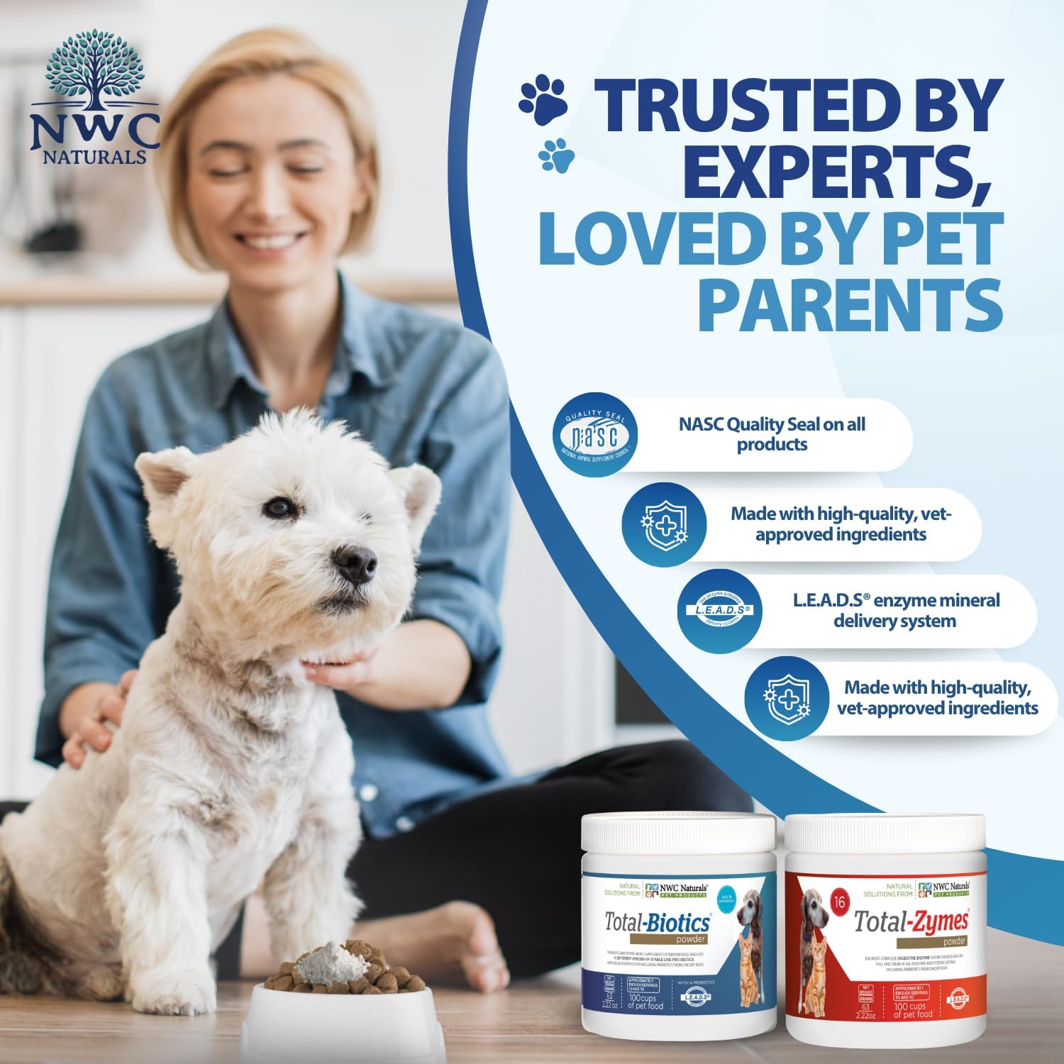 Mini Paquete Doble de Probióticos para Perros y Gatos, Polvo de Enzimas Digestivas, Suplemento Probiótico Canino, Apoyo Digestivo, 62.8 g Cada Uno