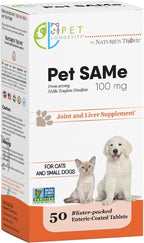 Pet Longevity SAM-e 100 mg – Complemento para el Hígado y Articulaciones para Gatos y Perros Pequeños – 50 Comprimidos con Recubrimiento Entérico