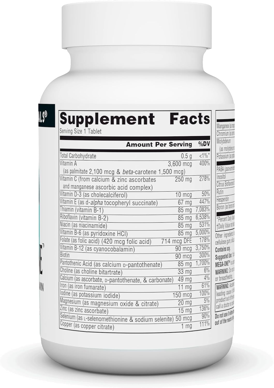 Source Naturals Mega-One Multivitamínico con Minerales - 30 Tabletas
