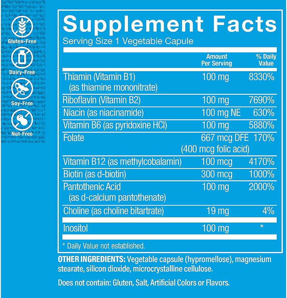 The Vitamin Shoppe B-Complex 100 - Full-Spectrum B Complex, 300 Vegan Capsules