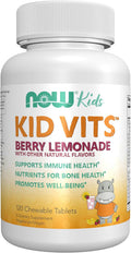 NOW Foods Kid Vits Multivitamínico Infantil, Sabor Limonada, 120 Comprimidos Masticables