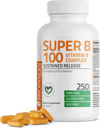 Bronson Super B 100 Complete B Complex with Sustained Release - 250 Tablets