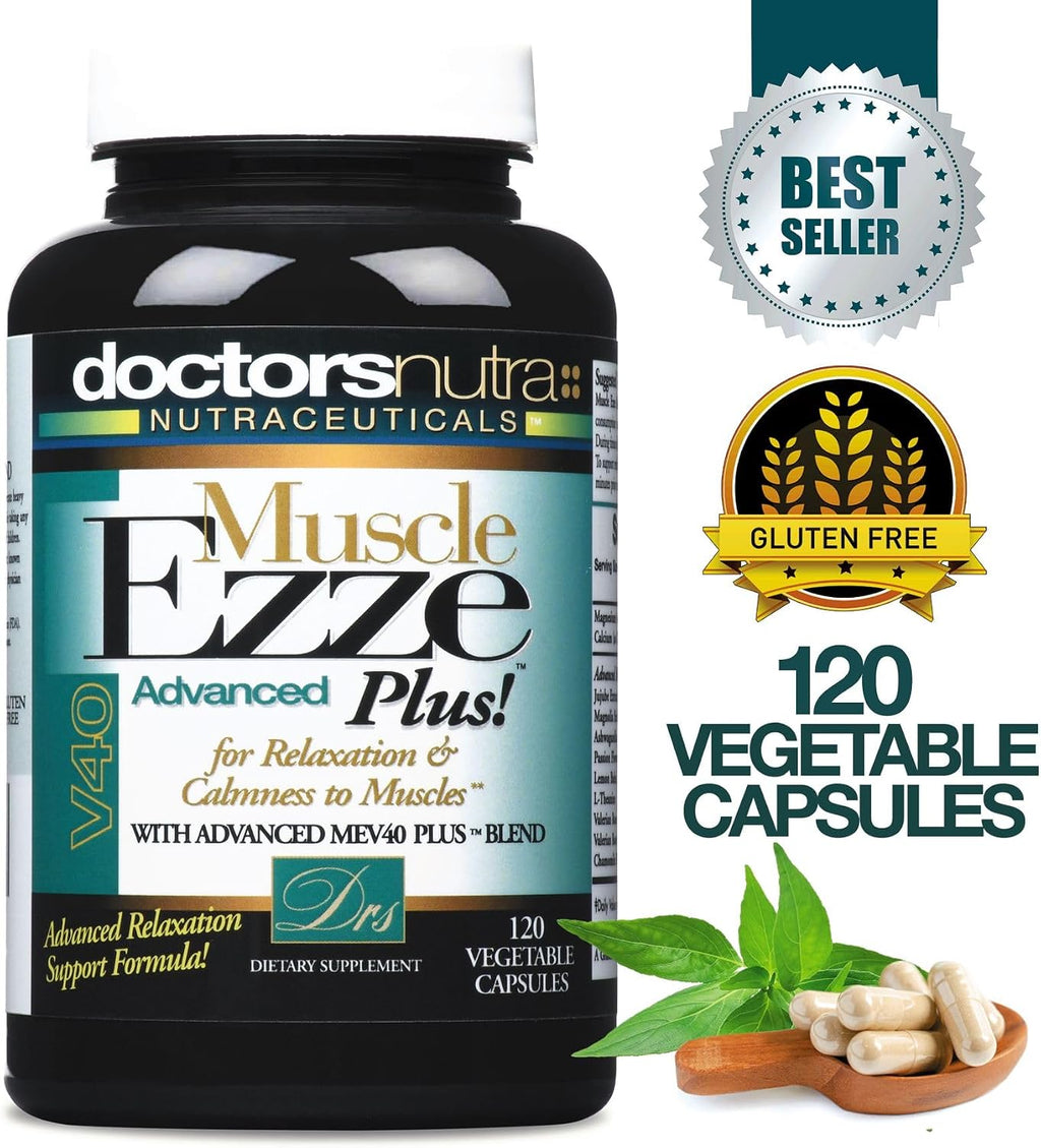 Muscle Ezze Plus - Day or Night Use - Gluten-Free - 120 Veg. Capsules