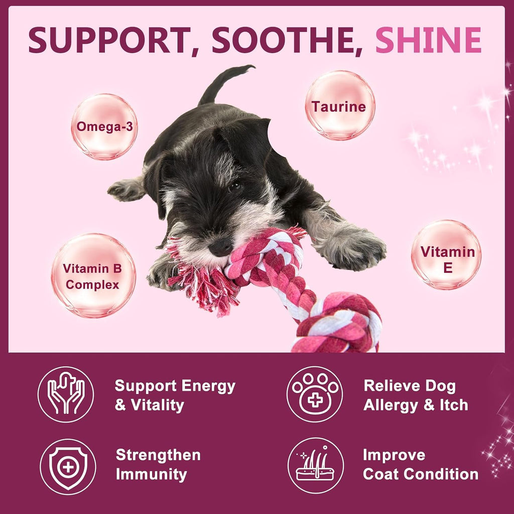 Probióticos para Perros con 6 Mil Millones UFC, Prebióticos y Enzimas Digestivas, Calabaza y Omega-3, 120 Masticables Suaves