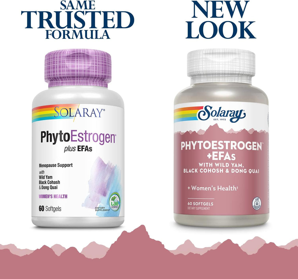 SOLARAY Phytoestrógeno Plus AGL para apoyo durante la menopausia | Ñame silvestre, Cimífuga negra, Onagra y Borraja | 60 cápsulas, 30 porciones.