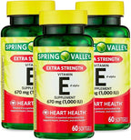 Vitamina E 670 mg (1.000 UI) Extra Fuerte – 60 Cápsulas Blandas, Suplemento Natural de Vitamina E d-Alfa para el Bienestar (Pack de 3)