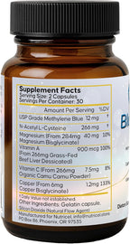 Nutricel Supplements Blue Immune 60 Cápsulas - Fórmula Nootrópica con Azul de Metileno USP