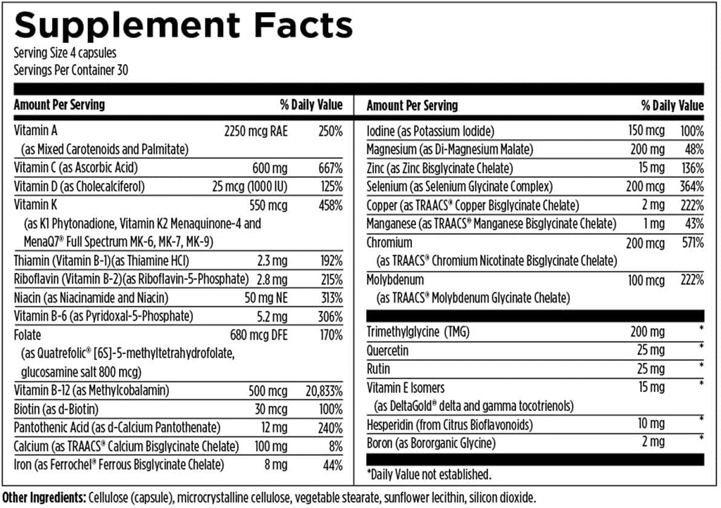Designs for Health Complete Multi con Cobre y Hierro - Multivitamínico y Mineral Completo, 120 Cápsulas