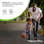 Natures Plus Animal Parade Vitamina D3 Sin Azúcar para Niños - 500 UI - Sabor Cereza Negra - 90 Comprimidos Masticables con Forma de Animal
