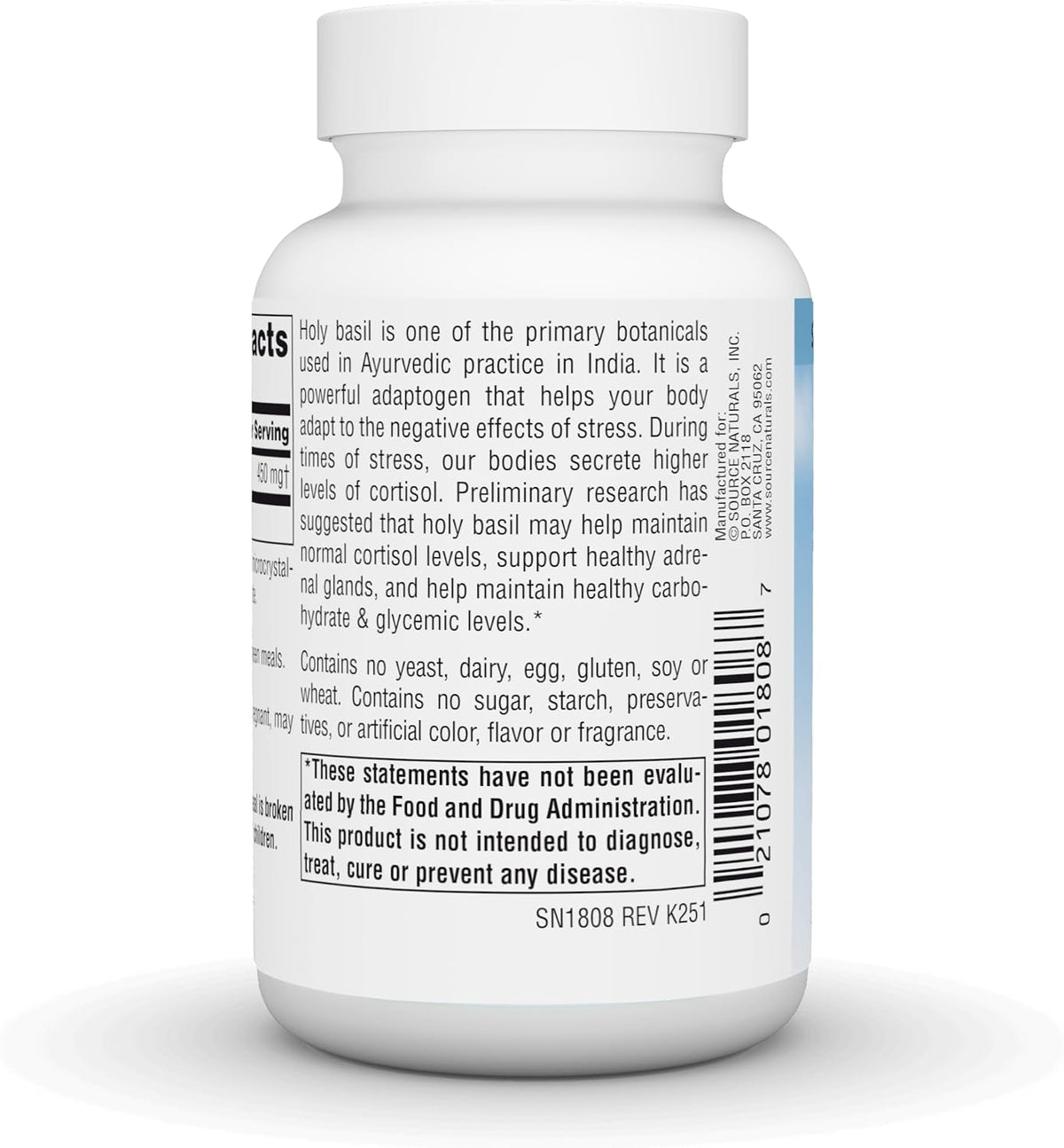 Source Naturals Serene Science Extracto de Albahaca Santa, 450 mg - 60 Cápsulas – Image 4