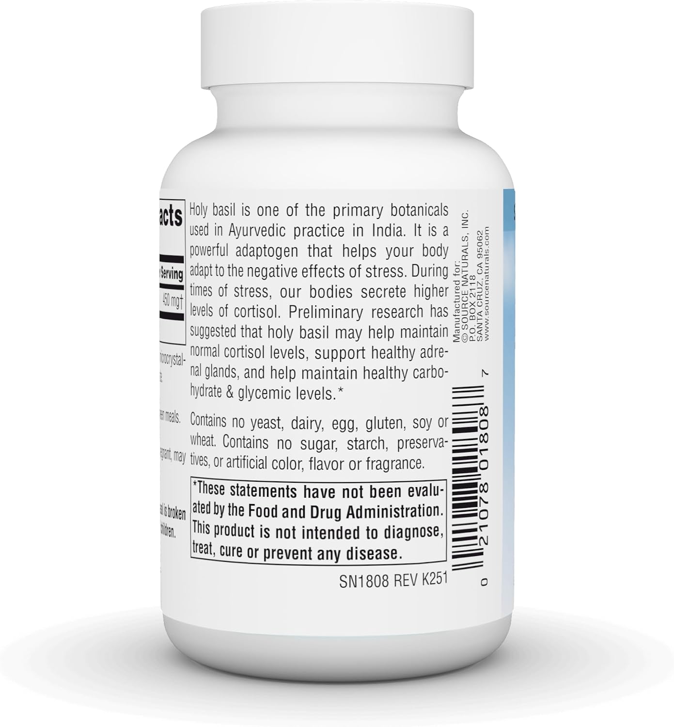 Source Naturals Serene Science Holy Basil Extract, 450 mg - 60 Capsules