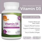 Zahler Vitamin D3 3000 IU – 120 Softgels – Bone, Muscle, & Immunity Supplement
