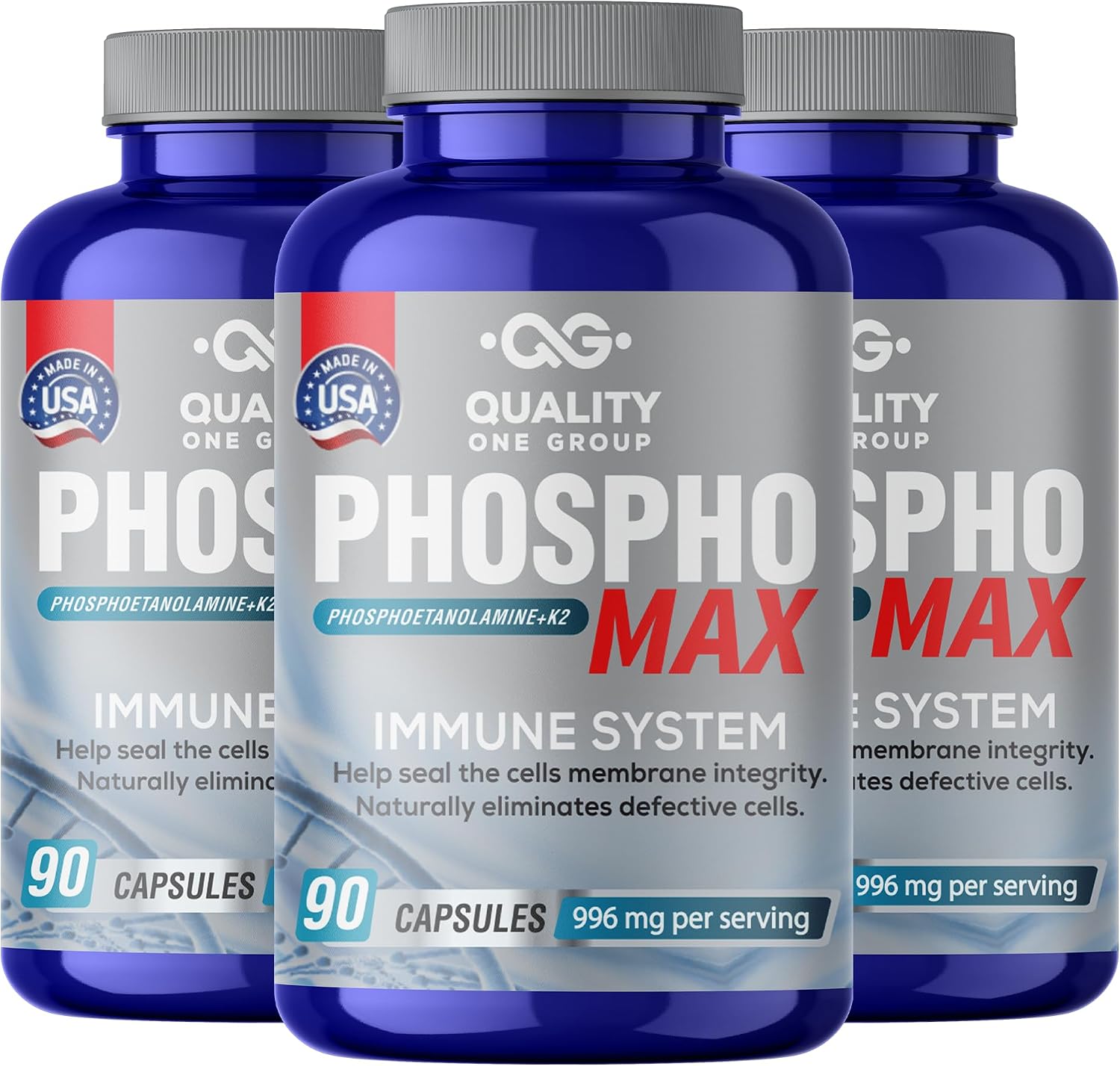 Phosphomax Fosfoetanolamina 270 Cápsulas - Fórmula Original con Vitamina D3 y K2