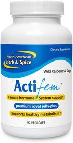 NORTH AMERICAN HERB & SPICE ActiFEM - 90 Cápsulas - Equilibrio Hormonal para Mujeres