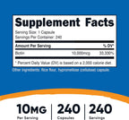 Nutricost Biotin 10,000 mcg - 240 Capsules (3 Bottles) - Non-GMO, Gluten-Free