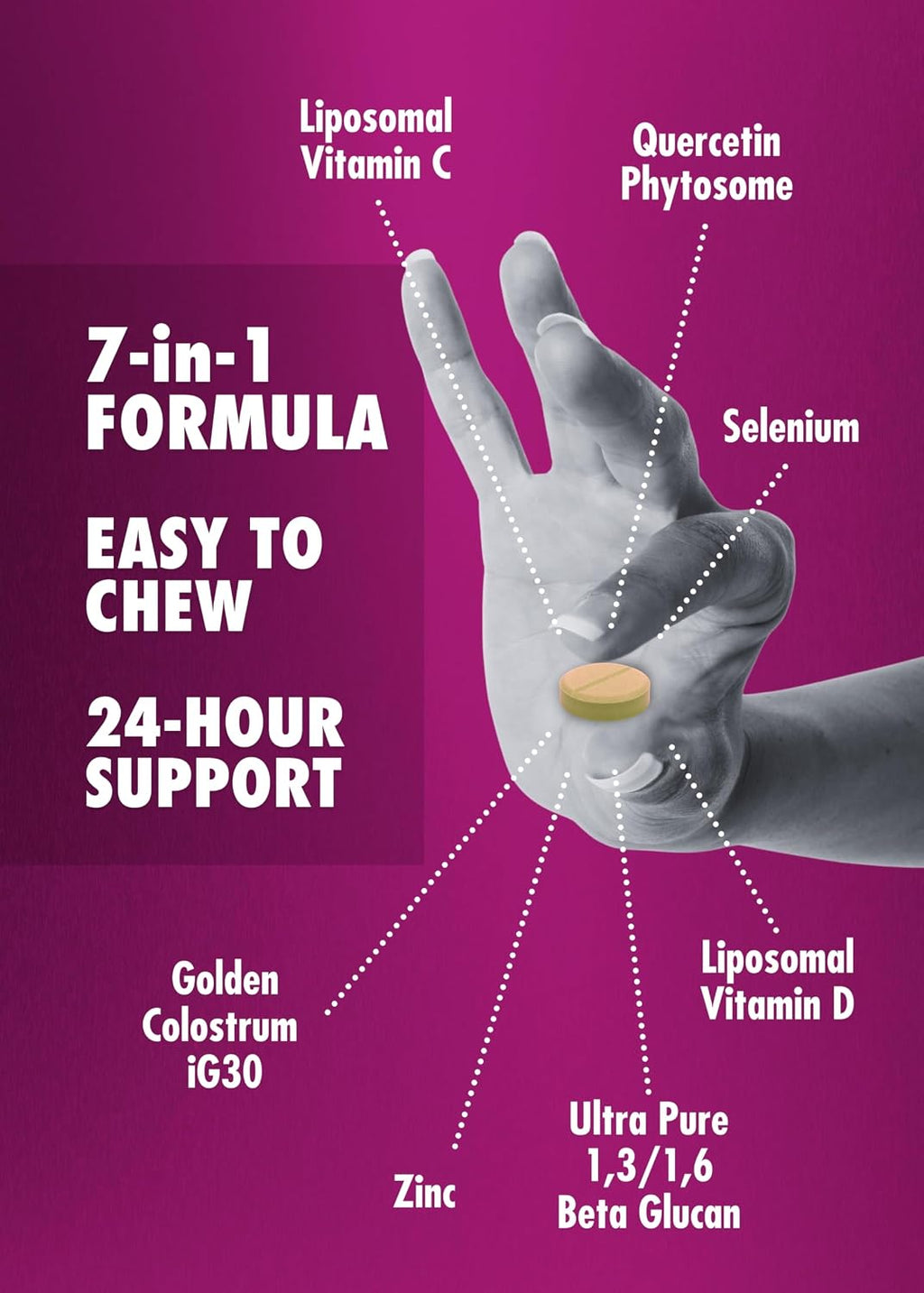 HEALTH DIRECT - Qubeco Immune Support, 56 Comprimidos Masticables Sabor Piña