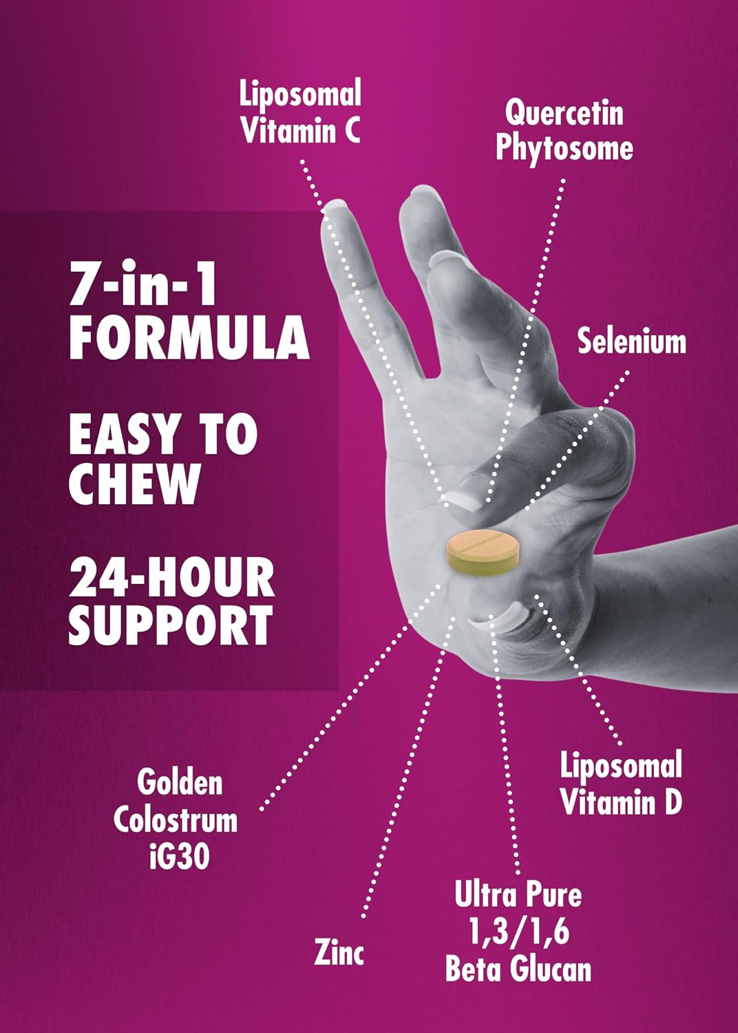 HEALTH DIRECT - Qubeco Immune Support, 56 Comprimidos Masticables Sabor Piña