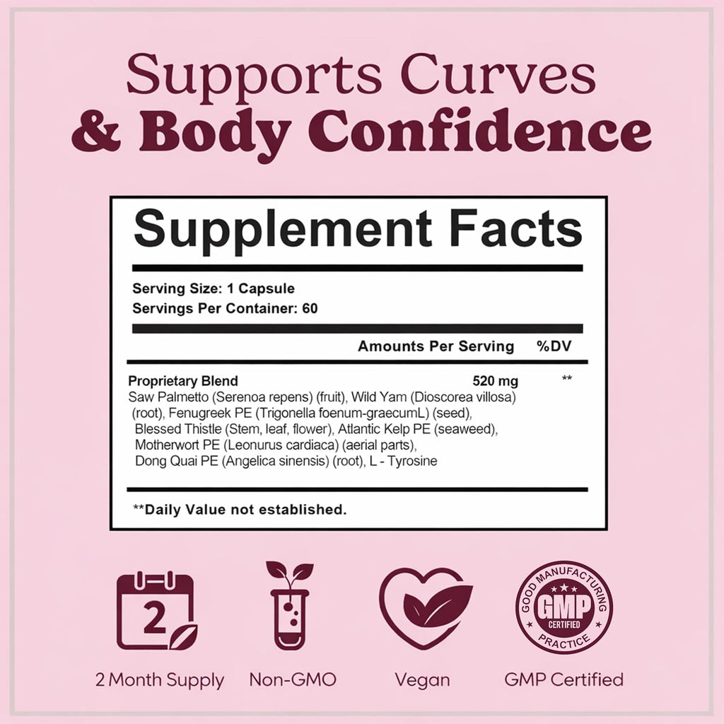 Pretty Privates Butt Enhancer - Suplemento para aumentar glúteos - 60 cápsulas