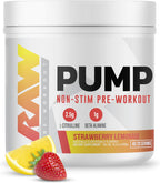 RAW Pump - Pre-Entreno Sin Estimulantes, Sabor Sandía (Watermelon), 40 Dosis