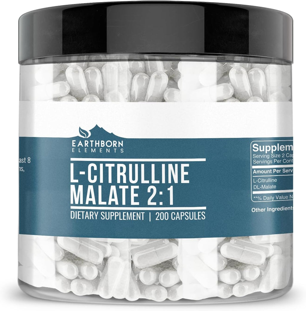 Earthborn Elements L-Citrulina DL-Malato 2:1, 200 Cápsulas
