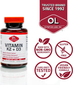 Olympian Labs Vitamina K2 + D3, 60 Cápsulas Veganas