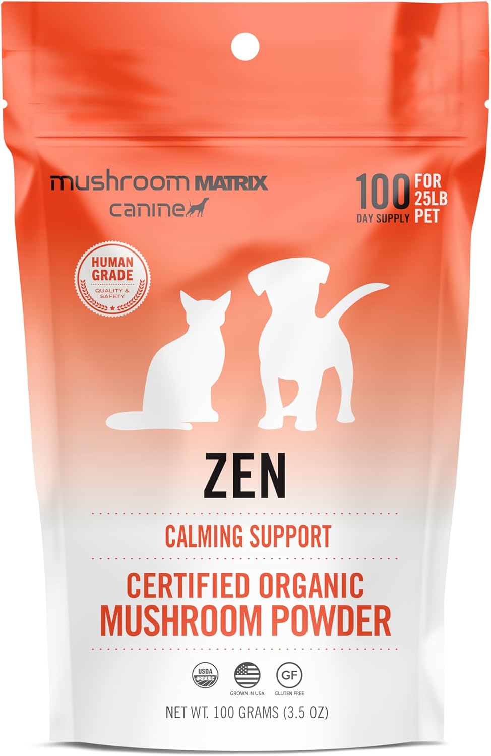 Om Mushroom Matrix Pet – Mezcla de Hongos Zen para Perros y Gatos – Polvo Orgánico 100g