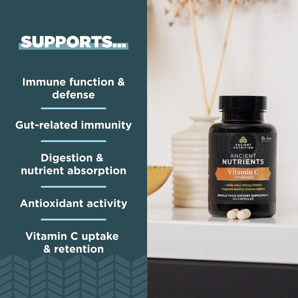 Ancient Nutrition Probióticos y Vitamina C - 30 Dosis