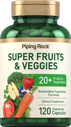Piping Rock Frutas y Verduras - 120 Cápsulas - Suplemento Antioxidante con Prebióticos