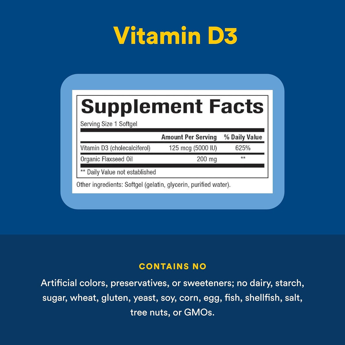 Natural Factors, Vitamina D3, 5000 UI, 240 Softgels – Image 4