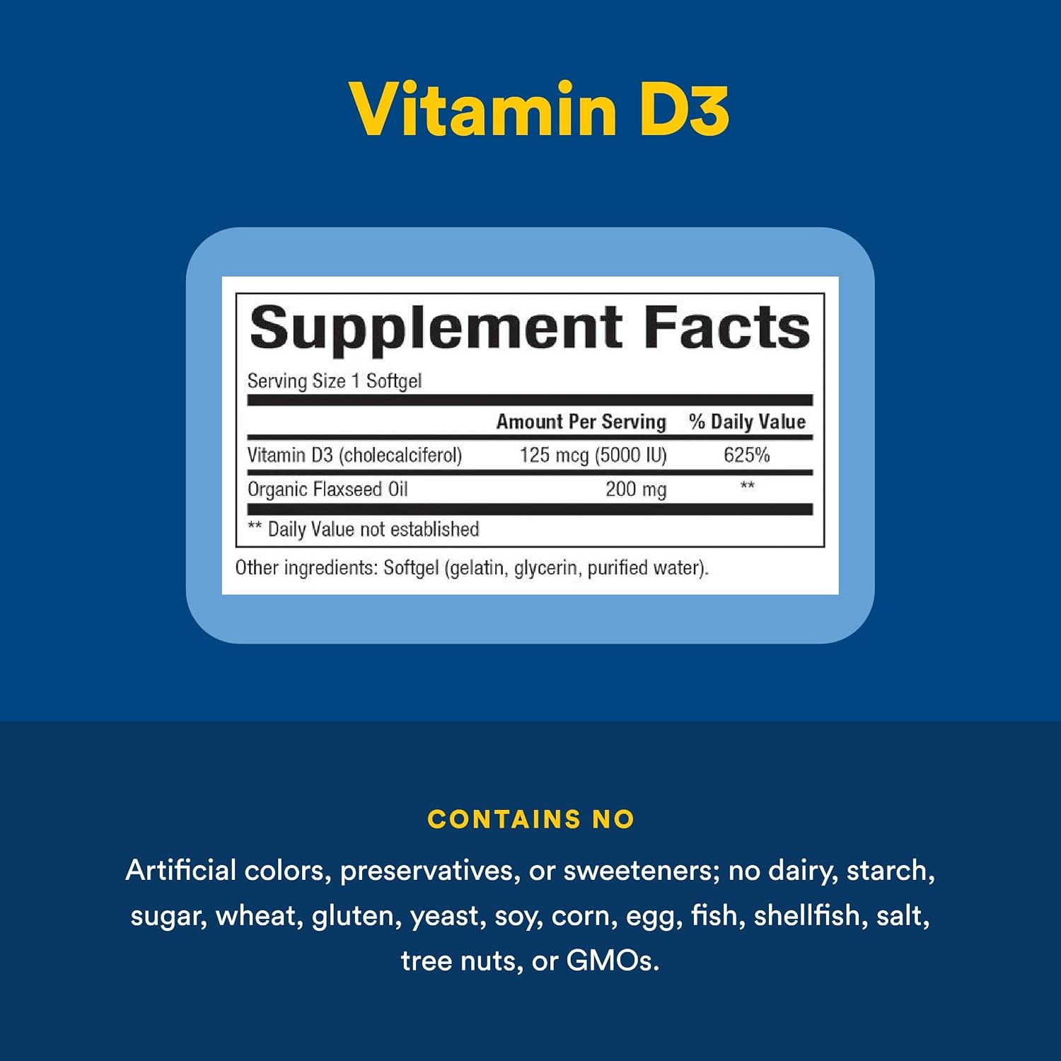 Natural Factors, Vitamina D3, 5000 UI, 240 cápsulas blandas