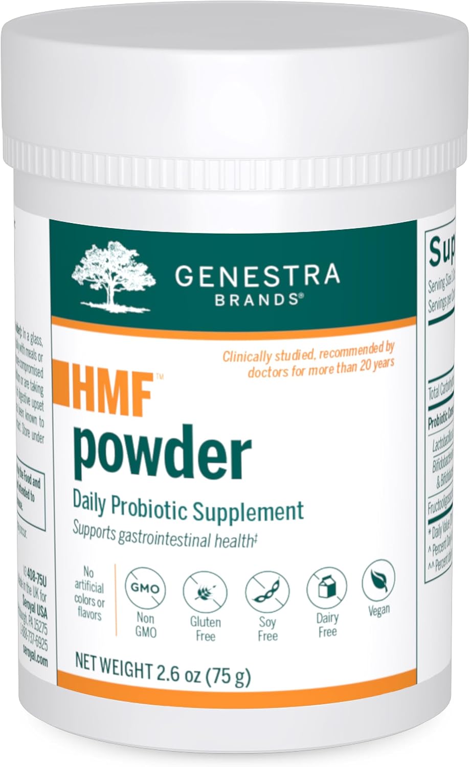 Genestra Brands HMF Powder | Probióticos y Prebióticos para la Salud Intestinal | 73 g